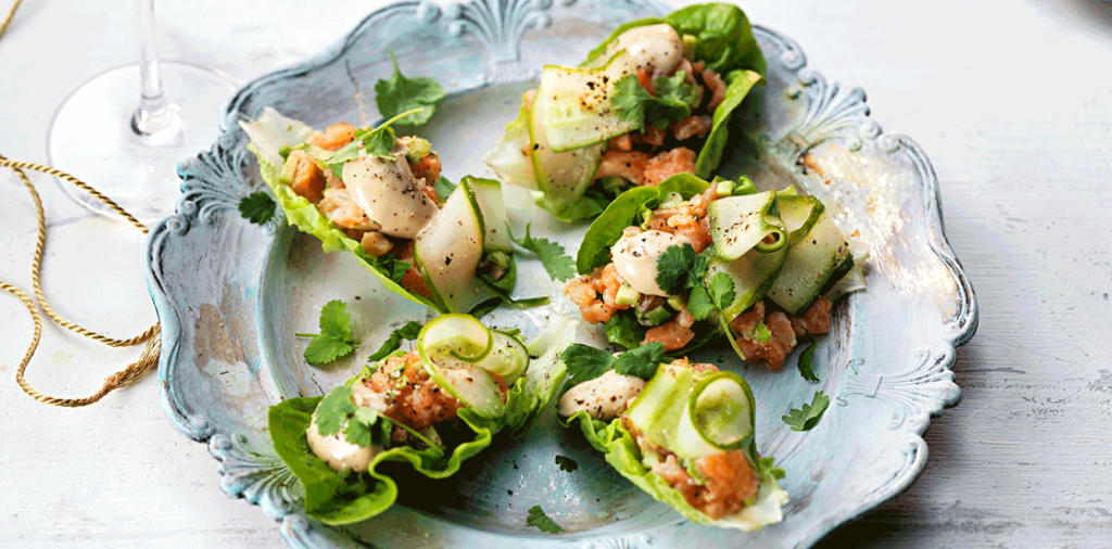 Laxtartar med sojamajonnäs