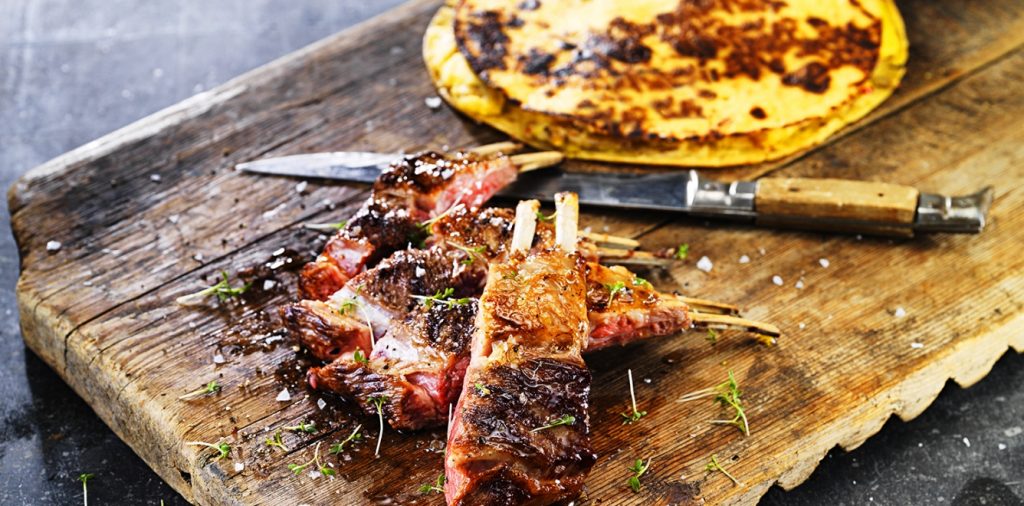 Lammracks med färskpotatisquesadilla