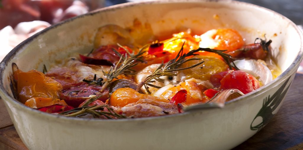 Ugnsbakade tomater med rosmarin och chili