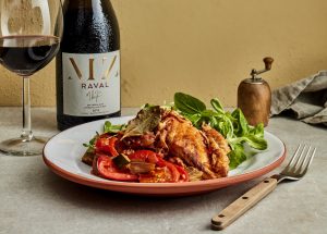 Bild: Pollo en Samfaina – kyckling med grönsaksröra