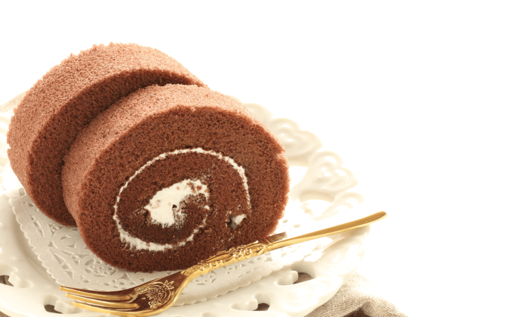 Rulltårta med vit chokladfyllning