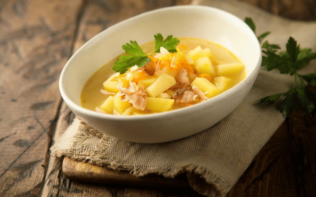 Mangold potatis soppa