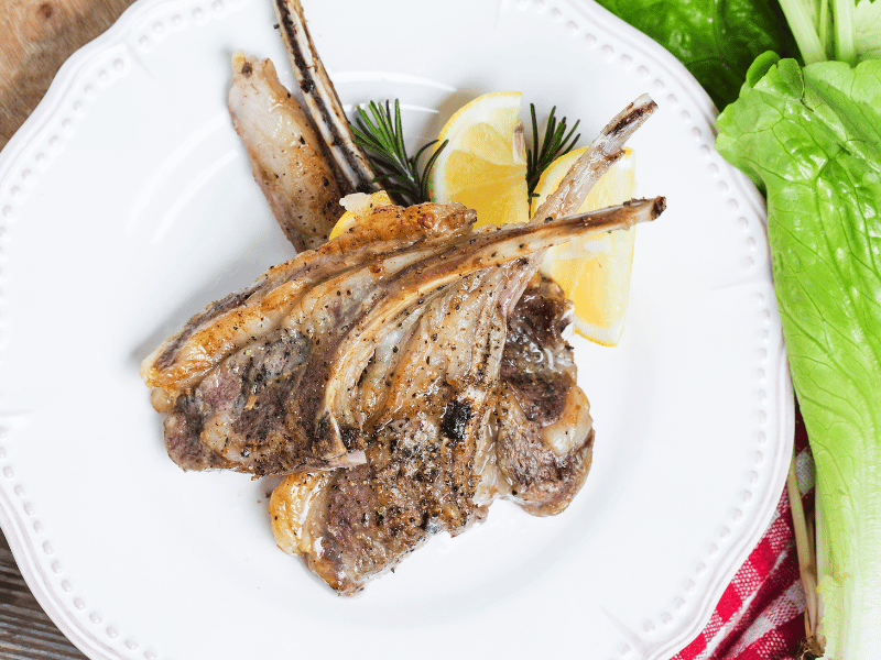 Grillade lammracks innertemperatur