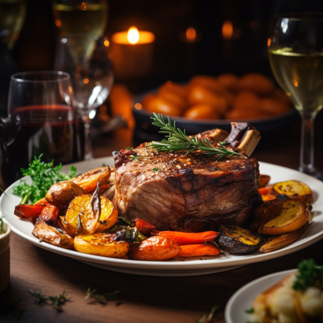 Kalvlägg i ugn med vitt vin
