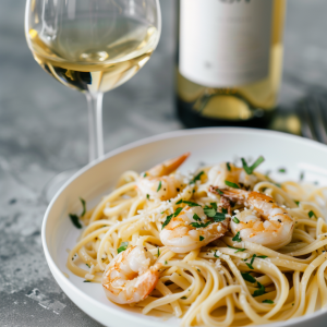 räkpasta vitt vin