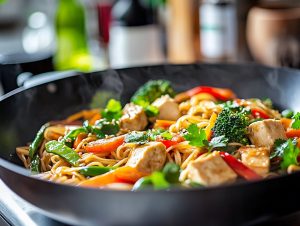 wok med nudlar