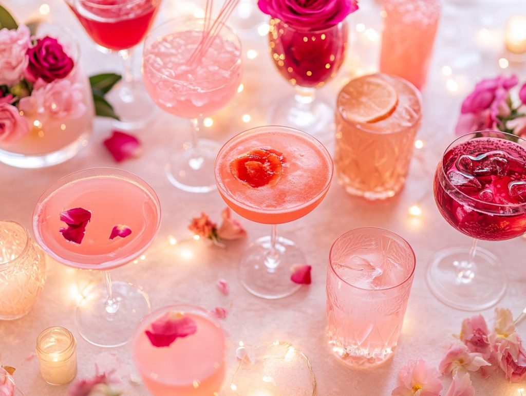 Rosa drinkar för alla hjärtans dag och Galentine’s